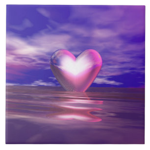 rosa Herzcreme Fliese