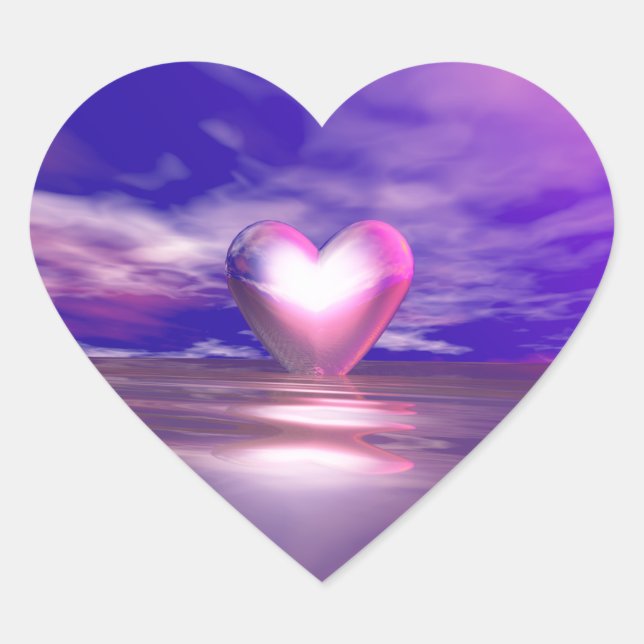 rosa Herzcreme Herz-Aufkleber (Vorderseite)