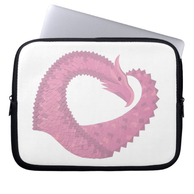 Rosa Herzdrache in Weiß Laptopschutzhülle (Vorderseite)