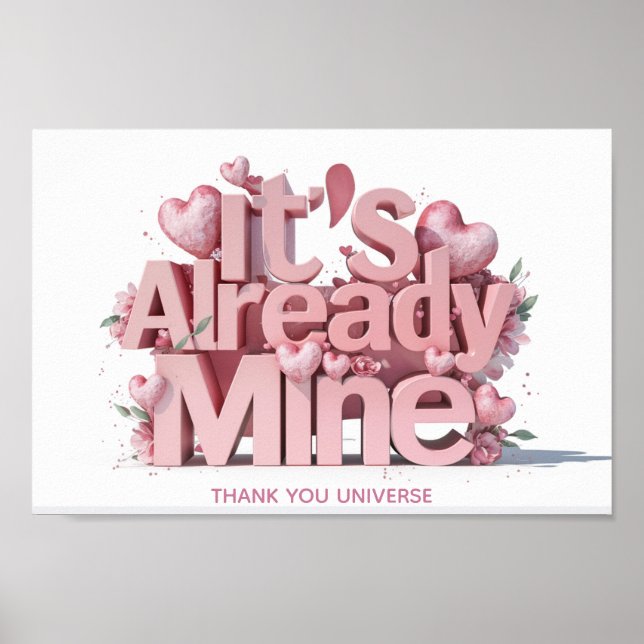 *~* Rosa Herzen Ap85 Gesetz zur Manifestation der  Poster (Vorne)