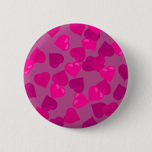 Rosa Herzen Button (Vorderseite)