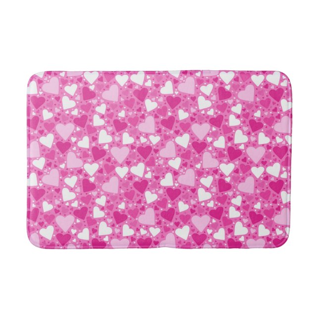 Rosa Herzen Design für Brustkrebs-Bewusstsein Badematte (Vorderseite)