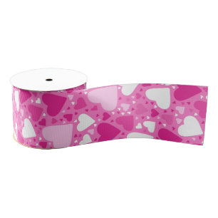 Rosa Herzen Design für Brustkrebs-Bewusstsein Ripsband