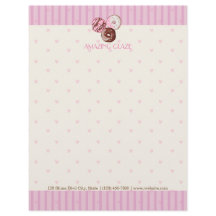 Rosa Herzen Donut Shop Letterhead NIEDLICH KAWAII