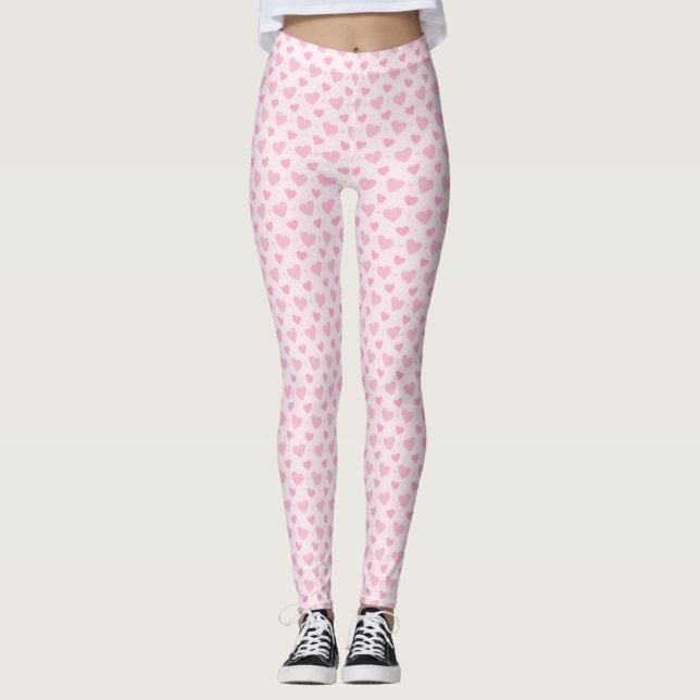 Rosa Herzen Frauen Leggings (Vorderseite)