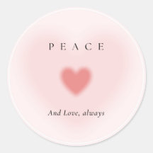 Rosa Herzen Frieden und Liebe immer Sticker
