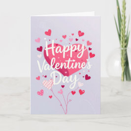 Rosa Herzen Frohes Valentinstag Karte