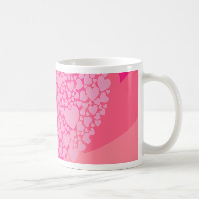 Rosa Herzen für das Valentinische Tasse (Rechts)