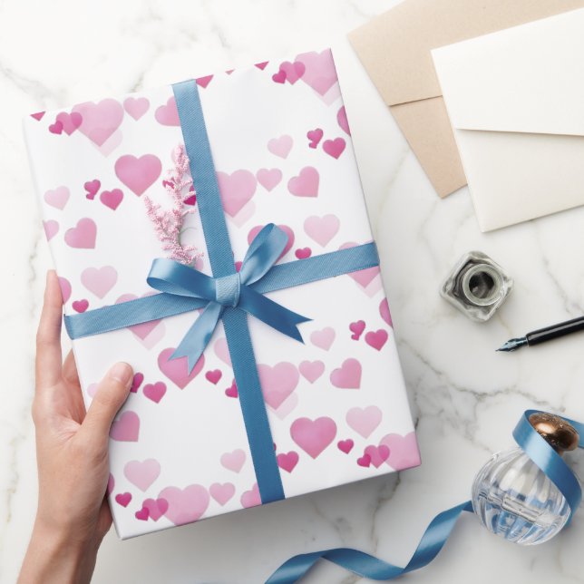 Rosa Herzen Geschenkpapier (Schenken)