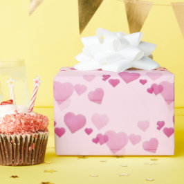 Rosa Herzen Geschenkpapier