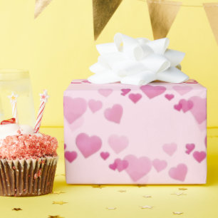 Rosa Herzen Geschenkpapier