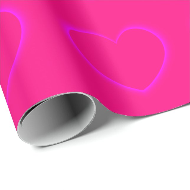 Rosa Herzen Geschenkpapier (Rolleneckpunkt)