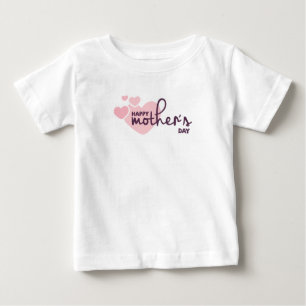Rosa Herzen glücklicher Muttertag   Rüschen T-Shir Baby T-shirt