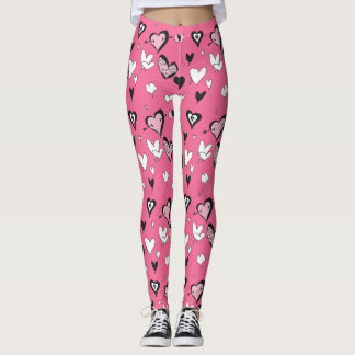Rosa Herzen Herzfarbe sportliche Liebe Mode Leggings