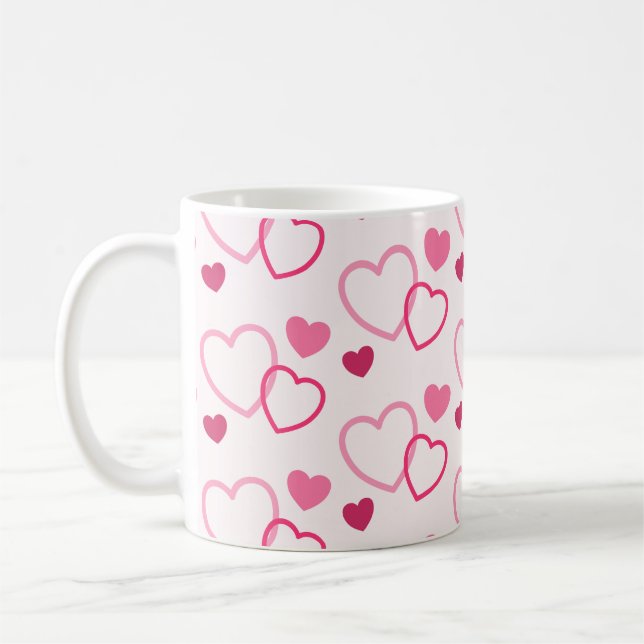 Rosa Herzen Kaffeetasse (Links)