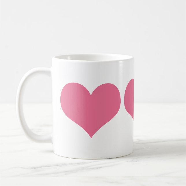 Rosa Herzen Kaffeetasse (Links)