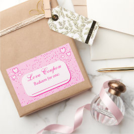 Rosa Herzen Liebe Coupons Valentinstag Rechteckiger Aufkleber