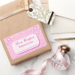 Rosa Herzen Liebe Coupons Valentinstag Rechteckiger Aufkleber