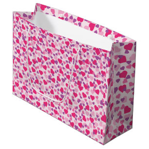 Rosa Herzen Liebes-Tasche Große Geschenktüte