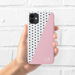 Rosa Herzen Muster Asymmetrische Handyhülle Case-Mate iPhone Hülle