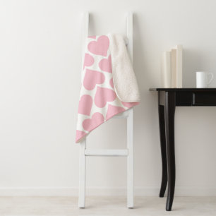Rosa Herzen Muster, Romantisch, Liebe Sherpadecke