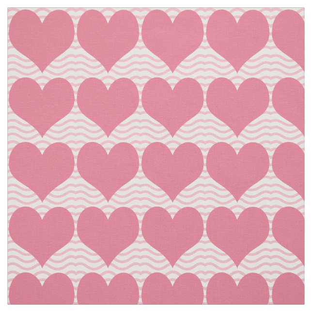 Rosa Herzen Muster Stoff (Muster)