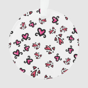 Rosa Herzen Muster – Süßes Doodle-Design Ornament