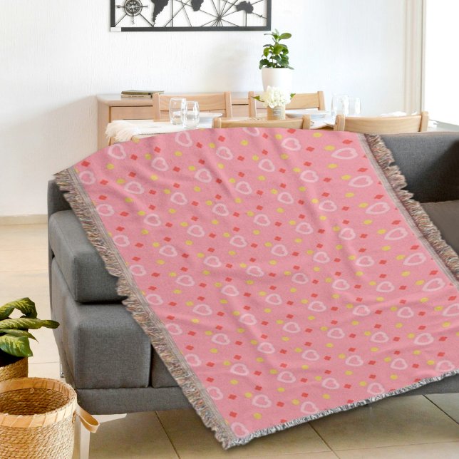 Rosa Herzen Muster Wurfdecke Decke (Von Creator hochgeladen)
