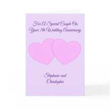 Rosa Herzen Personalisiert 7. Hochzeitstag