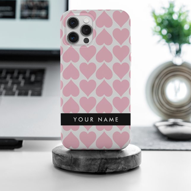 Rosa Herzen, Romantik, Ihr Name, Personalisieren Case-Mate iPhone Hülle (Von Creator hochgeladen)