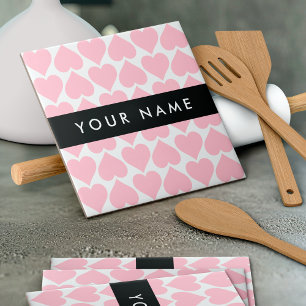 Rosa Herzen, Romantik, Ihr Name, Personalisieren Fliese