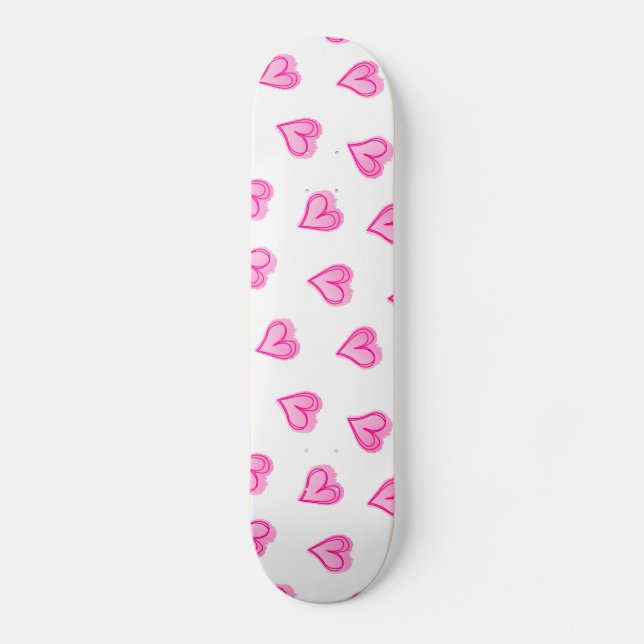 Rosa Herzen Skateboard (Vorderseite)