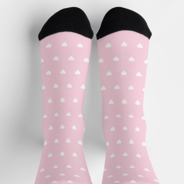 Rosa Herzen Socken (Oben)