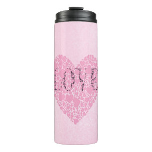 Rosa Herzen Thermosbecher
