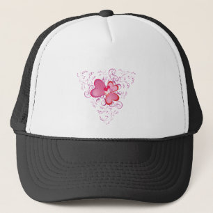 Rosa Herzen Truckerkappe