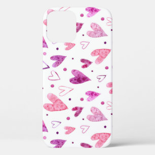 Rosa Herzen und Polka Punkte: Romantische Freude. Case-Mate iPhone Hülle