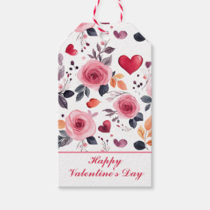 Rosa Herzen und Rose Geschenkanhänger