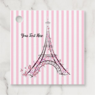 Rosa Herzen und Schmetterlinge Paris Eiffel Tower Geschenkanhänger
