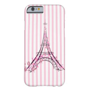 Rosa Herzen und Schmetterlinge Paris Eiffelturm Barely There iPhone 6 Hülle