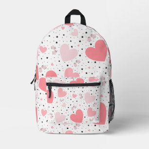 Rosa Herzen und Schweinchen Bedruckter Rucksack