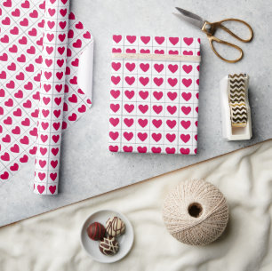 Rosa Herzen Valentinstag Geschenkpapier