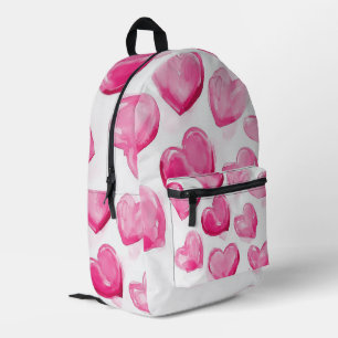 Rosa Herzen Wasserfarben Digitale Kunst Bedruckter Rucksack