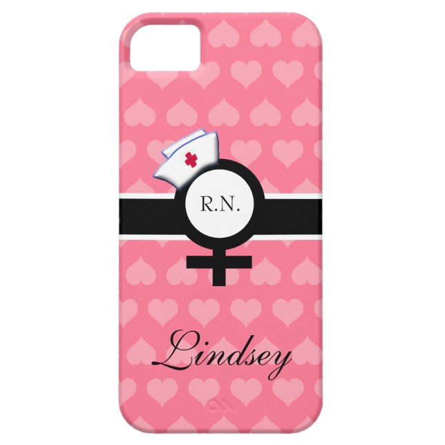 Rosa Herzen+Weibliches Case-Mate iPhone Hülle (Rückseite)