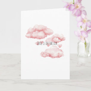 Rosa Herzen Wolken Liebe liegt in der Luft Karte