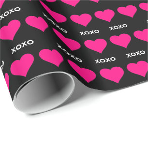 Rosa Herzen - Xoxo valentine Liebe Geschenkpapier