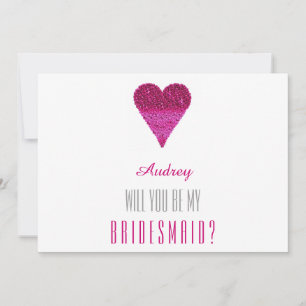Rosa Herzform Werden Sie meine Bridesmaid? Invita Einladung