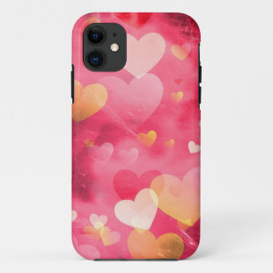 Rosa Herzkh-Formen für iPhone 11 Hüllen