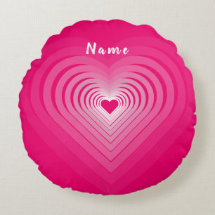 Rosa Herzkissen Rundkissen mit Individuelle Name Rundes Kissen