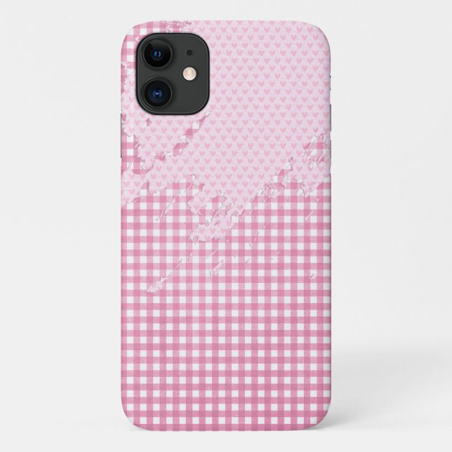 Rosa Herzklopfen abstrakt für Gingham Case-Mate iPhone Hülle (Rückseite)