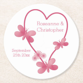 Rosa Herzklopfen, Untersetzer für Hochzeitspapiere